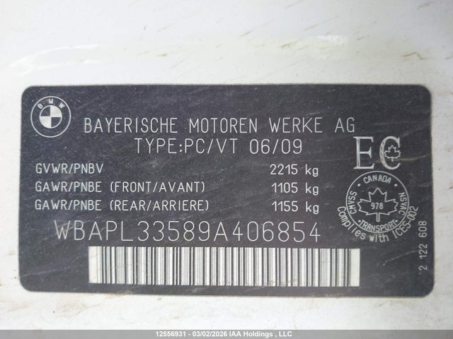 Aukcja sprzedaży 2009 Bmw 335i Xdrive, vin: WBAPL33589A406854, numer aukcji: 12556931