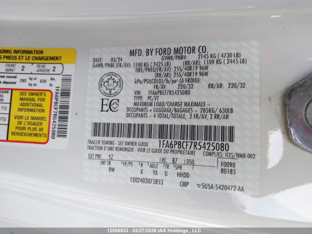 Ford MUSTANG GT 2024 1FA6P8CF7R5425080 Image 19