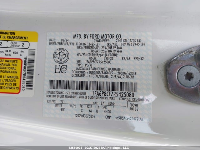 Ford MUSTANG GT 2024 1FA6P8CF7R5425080 Image 9