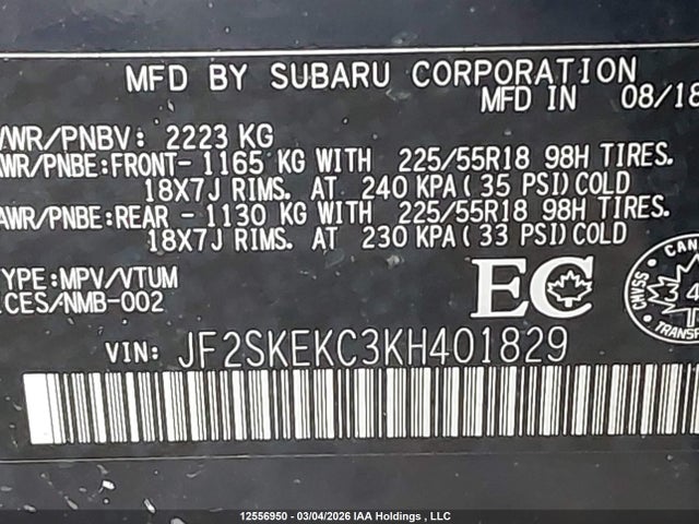Subaru Forester Sport 2019 JF2SKEKC3KH401829 Image 9