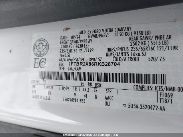 1FTBR2X86RKB28704 Ford Transit-250 Cargo