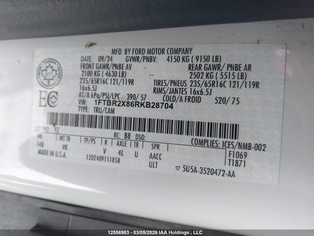 1FTBR2X86RKB28704 Ford Transit-250 Cargo