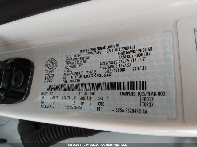 1FTFW1L8XRKE36534 Ford F150 Xl