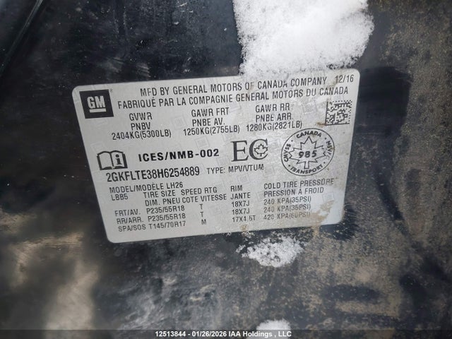 Продаж на аукціоні авто 2017 Gmc Terrain Sle-2, vin: 2GKFLTE38H6254889, номер лоту: 12513844