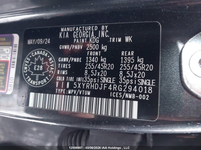 5XYRHDJF4RG294018 KIA Sorento 2.5t Ex/2.5t X-line