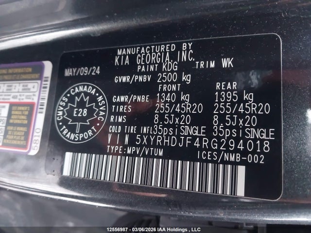 5XYRHDJF4RG294018 KIA Sorento 2.5t Ex/2.5t X-line