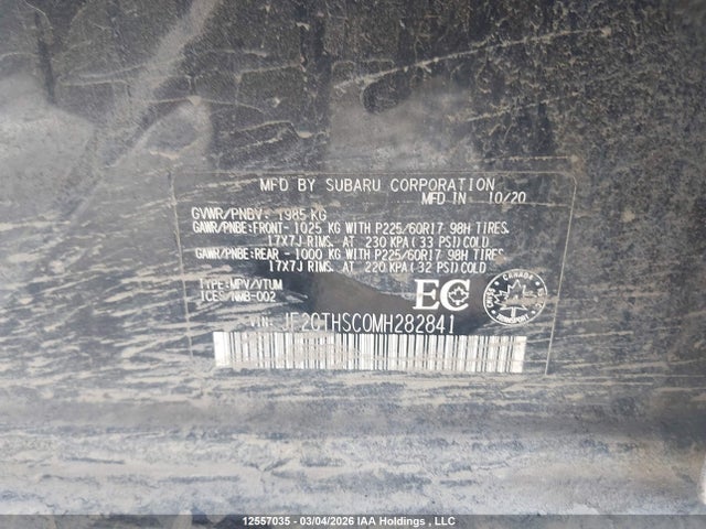JF2GTHSC0MH282841 Subaru Crosstrek Outdoor