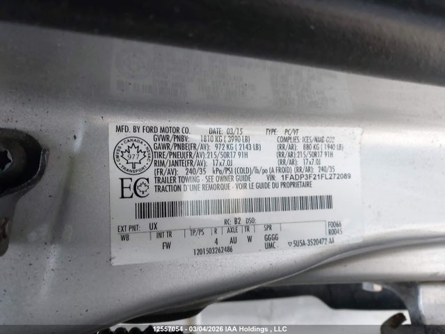 Продаж на аукціоні авто 2015 Ford Focus, vin: 1FADP3F21FL272089, номер лоту: 12557054