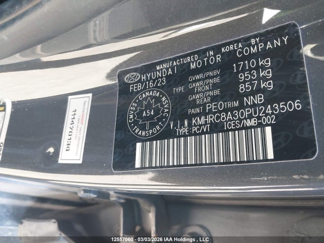 Продаж на аукціоні авто 2023 Hyundai Venue Sel/limited, vin: KMHRC8A30PU243506, номер лоту: 12557060