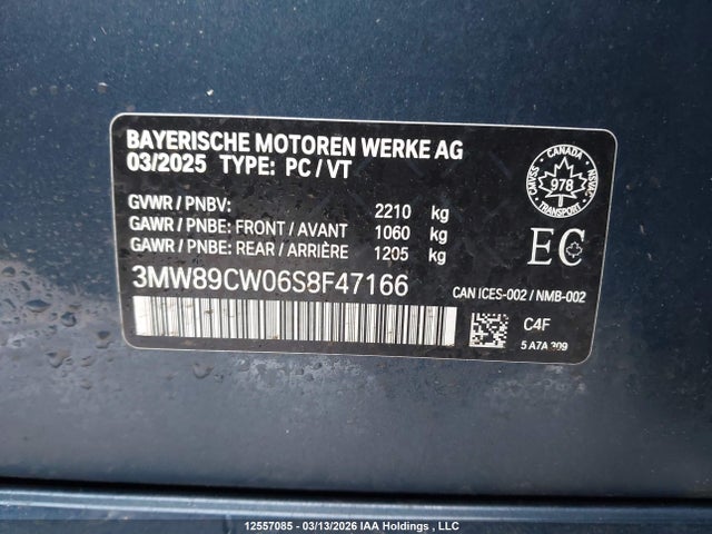 Aukcja sprzedaży 2025 Bmw 330i Xdrive, vin: 3MW89CW06S8F47166, numer aukcji: 12557085