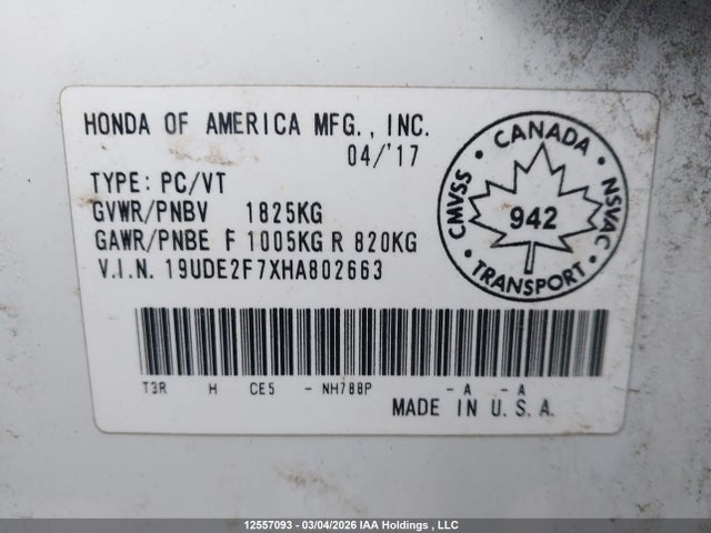 19UDE2F7XHA802663 Acura ILX
