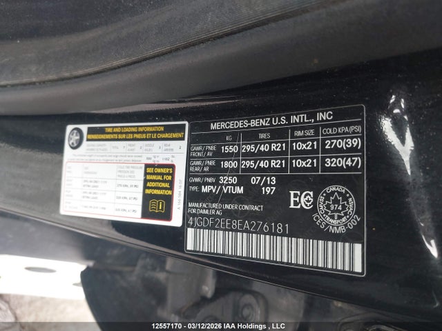 Aukcja sprzedaży 2014 Mercedes-benz Gl 350 Bluetec, vin: 4JGDF2EE8EA276181, numer aukcji: 12557170