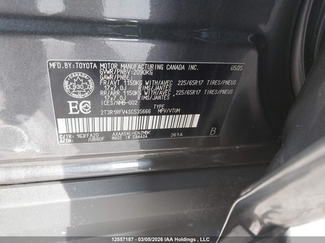Продажа на аукционе авто 2025 Toyota Rav4 Xle/xle Premium, vin: 2T3R1RFV4SC535666, номер лота: 12557187