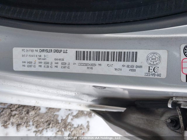 Продаж на аукціоні авто 2012 Dodge Avenger Sxt, vin: 1C3CDZCB2CN103354, номер лоту: 12557189