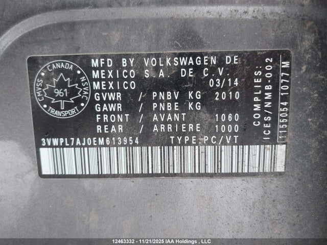 3VWPL7AJ0EM613954 Volkswagen Golf 2.0 Tdi Comfortline/2.0 Tdi Highline/2.0 Tdi Trendline/2.0 Tdi Wolfsburg Edition