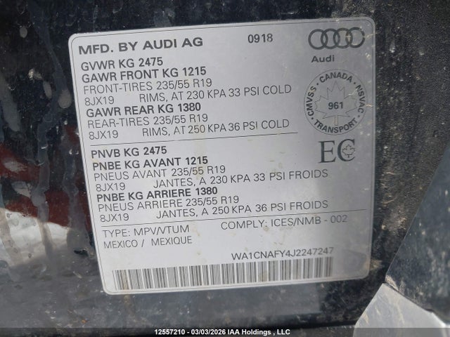 WA1CNAFY4J2247247 Audi Q5 Prestige