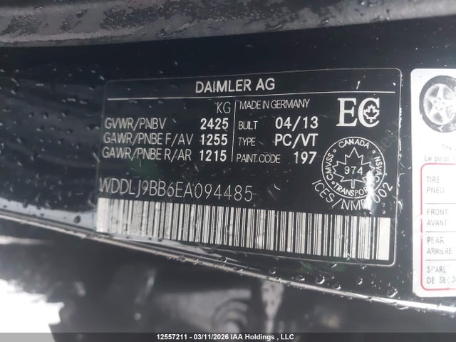 Aukcja sprzedaży 2014 Mercedes-benz Cls 550, vin: WDDLJ9BB6EA094485, numer aukcji: 12557211