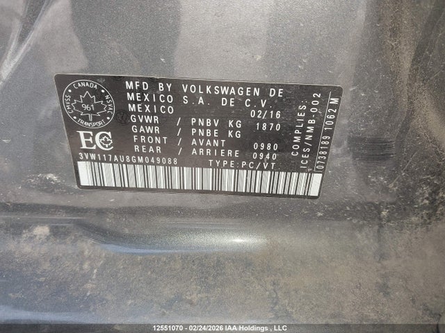 3VW117AU8GM049088 Volkswagen Golf 1.8 Tsi Comfortline/1.8 Tsi Highline/1.8 Tsi Trendline