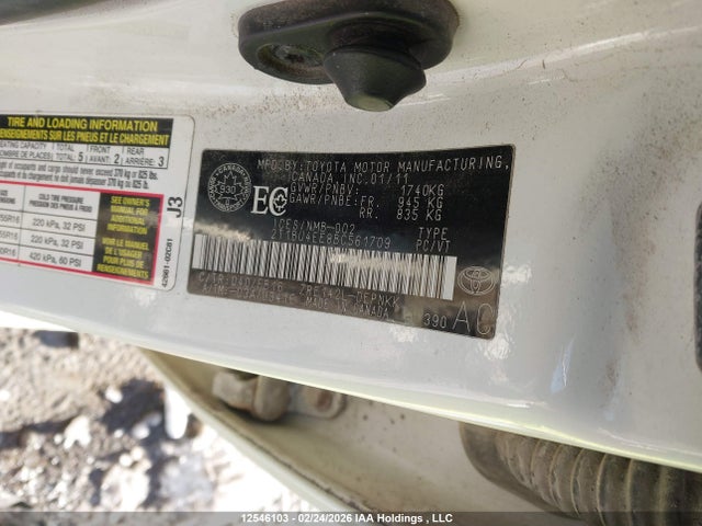 12546103 :رقم المزاد ، 2T1BU4EE8BC561709 vin ، 2011 Toyota Corolla Le مزاد بيع