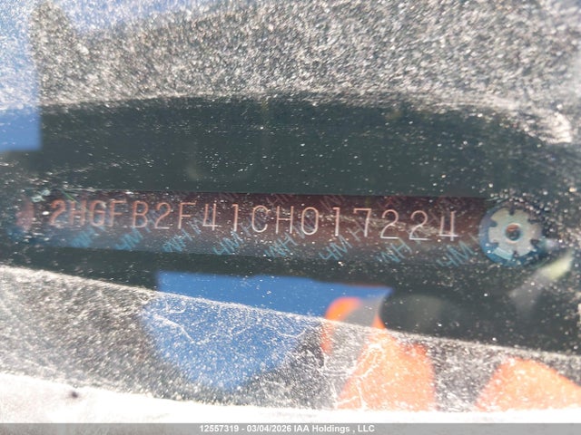 12557319 :رقم المزاد ، 2HGFB2F41CH017224 vin ، 2012 Honda Civic Lx مزاد بيع