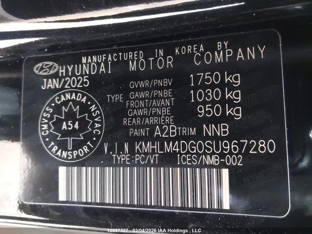 KMHLM4DG0SU967280 Hyundai Elantra Sel Sport