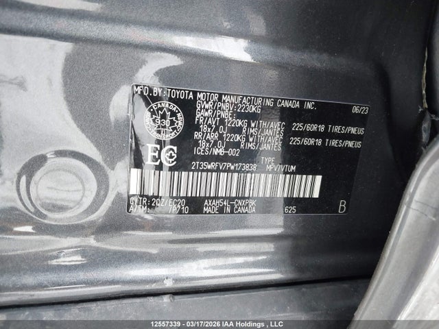 2023 Toyota Rav4 Hybrid Xse მანქანა იყიდება აუქციონზე, vin: 2T35WRFV7PW173838, აუქციონის ნომერი: 12557339