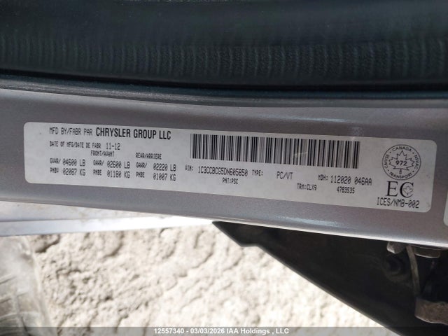 12557340 :رقم المزاد ، 1C3CCBCG5DN605850 vin ، 2013 Chrysler 200 Limited مزاد بيع