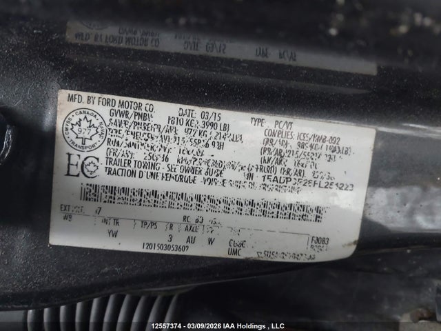 2015 Ford Focus Se მანქანა იყიდება აუქციონზე, vin: 1FADP3F26FL251223, აუქციონის ნომერი: 12557374