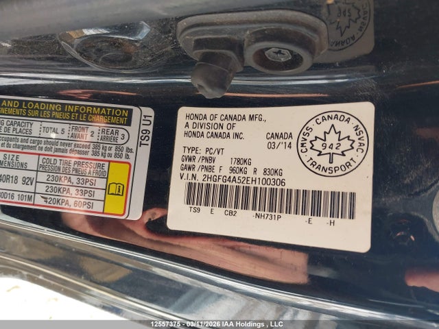 2HGFG4A52EH100306 Honda Civic Si Si