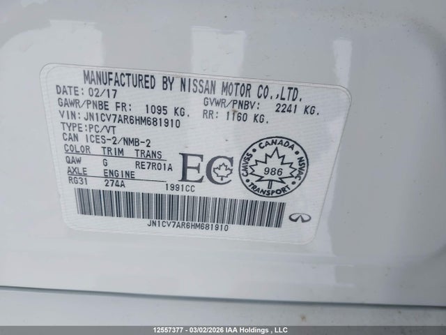JN1CV7AR6HM681910 Infiniti Q50 2.0t