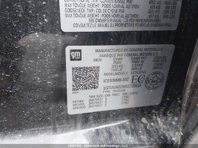 1GTUUAED6RZ330810 GMC Sierra K1500