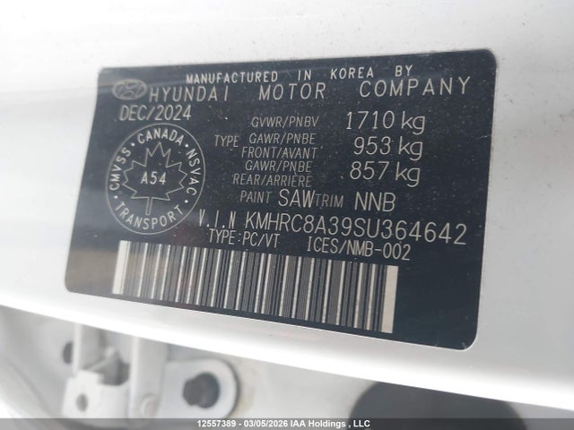Продаж на аукціоні авто 2025 Hyundai Venue, vin: KMHRC8A39SU364642, номер лоту: 12557389
