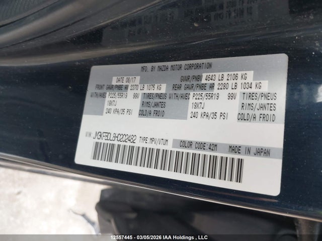 Продаж на аукціоні авто 2017 Mazda Cx-5, vin: JM3KFBDL8H0202482, номер лоту: 12557445