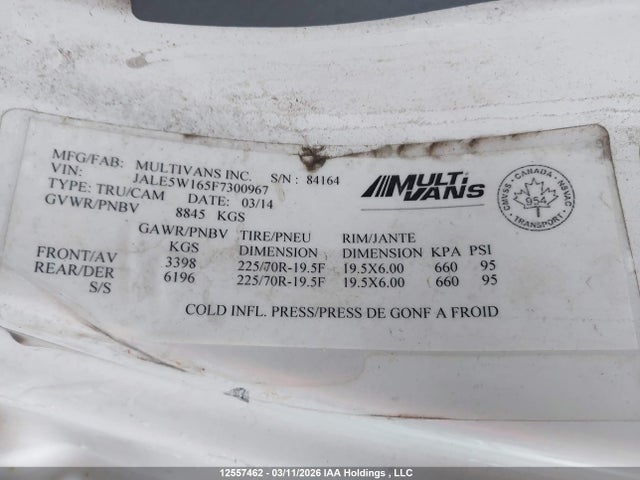 JALE5W165F7300967 Isuzu NRR