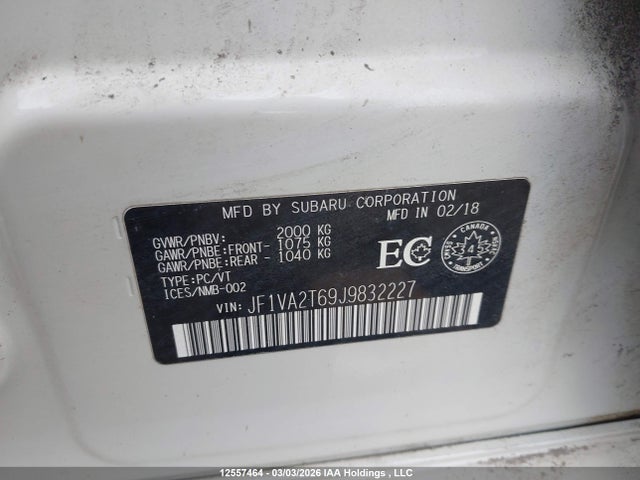 JF1VA2T69J9832227 Subaru Wrx Sti Limited