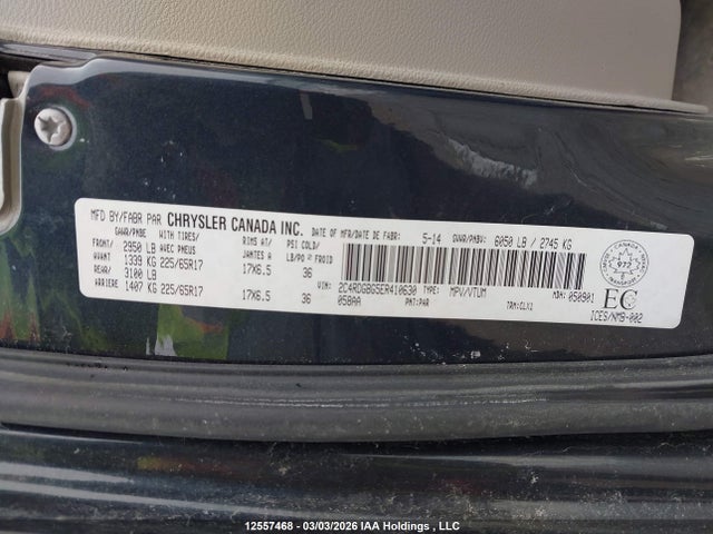 2C4RDGBG5ER410630 Dodge Grand Caravan Se