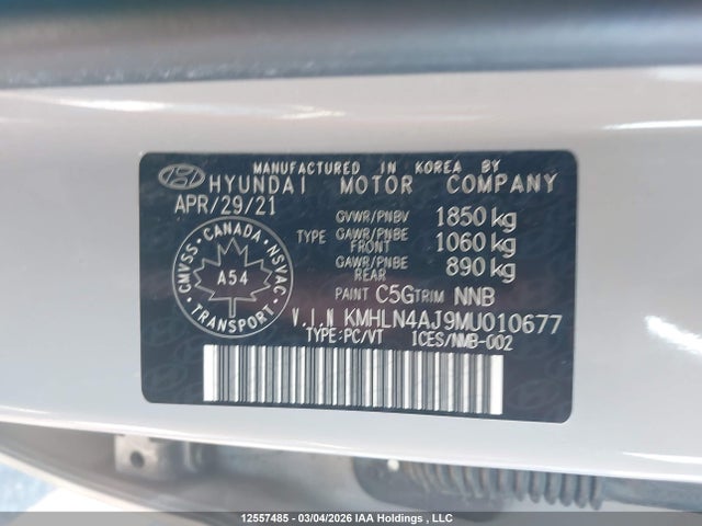 Продаж на аукціоні авто 2021 Hyundai Elantra Hybrid Ultimate, vin: KMHLN4AJ9MU010677, номер лоту: 12557485