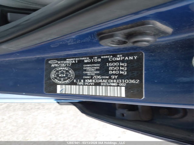KMHCU4AE0HU310362 Hyundai ACCENT GLS