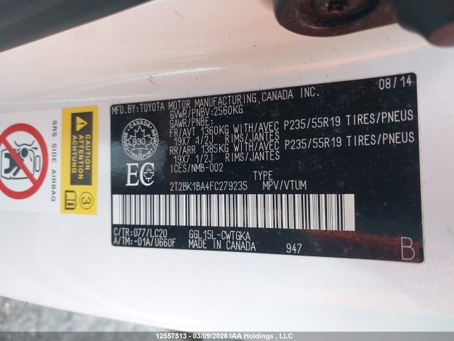 2T2BK1BA4FC279235 Lexus Rx 350/base/f Sport