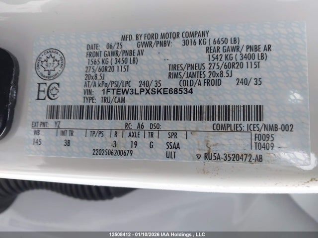 1FTEW3LPXSKE68534 Ford F-150 Xlt
