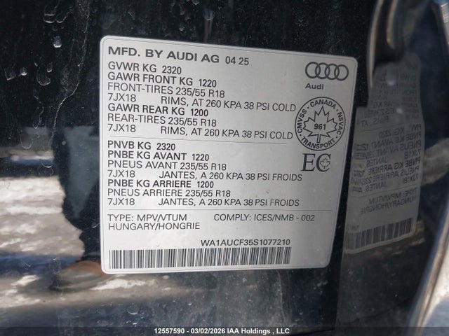 WA1AUCF35S1077210 Audi Q3 Premium 40
