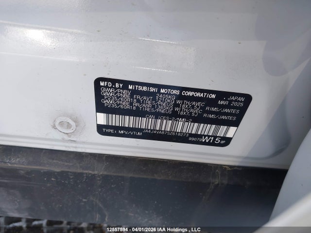 Aukcja sprzedaży 2025 Mitsubishi Outlander, vin: JA4J4VA87SZ618273, numer aukcji: 12557594