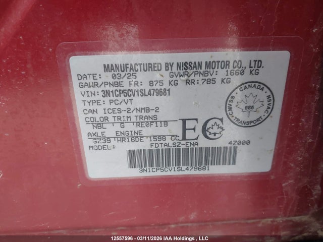 3N1CP5CV1SL479681 Nissan Kicks Play Sv