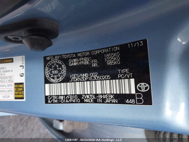 JTDKN3DP1E3050205 Toyota PRIUS PLUG-IN