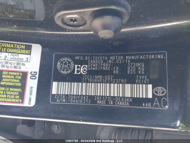 Toyota Corolla S 2014 2T1BURHE5EC123792 Image 18