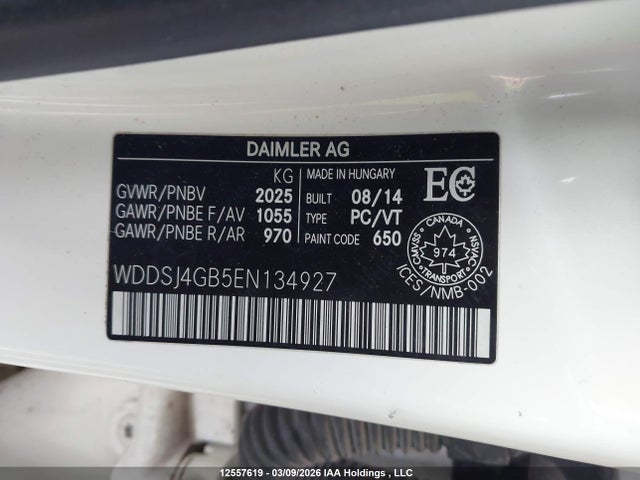 WDDSJ4GB5EN134927 Mercedes-Benz CLA 250 4MATIC