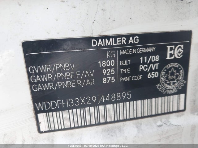 Продаж на аукціоні авто 2009 Mercedes-benz B200, vin: WDDFH33X29J448895, номер лоту: 12557643