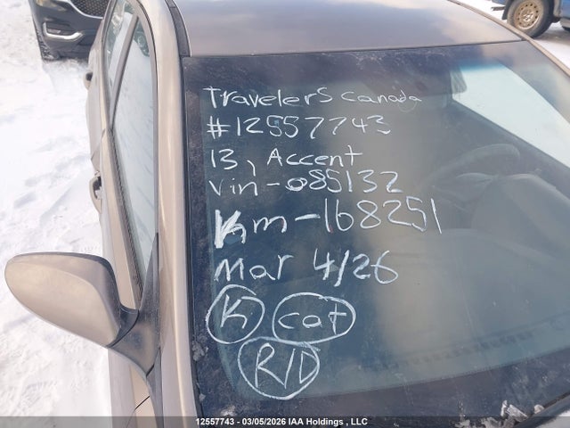 Продажа на аукционе авто 2013 Hyundai Accent Gls/gs, vin: KMHCT5AE3DU085132, номер лота: 12557743