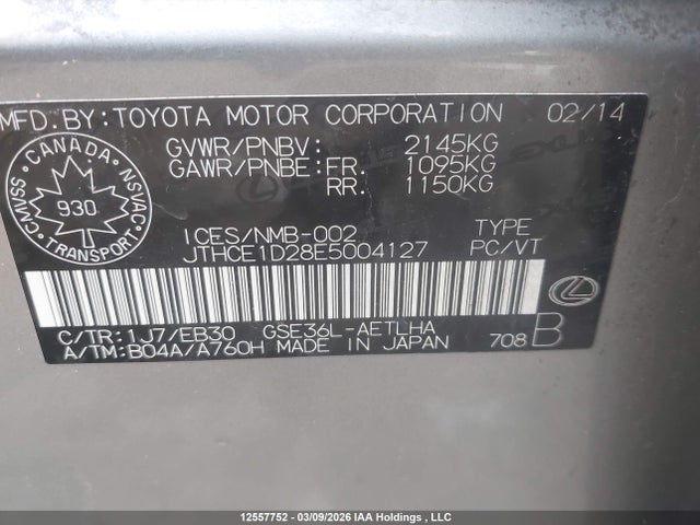 Lexus IS 350 2014 JTHCE1D28E5004127 Image 18