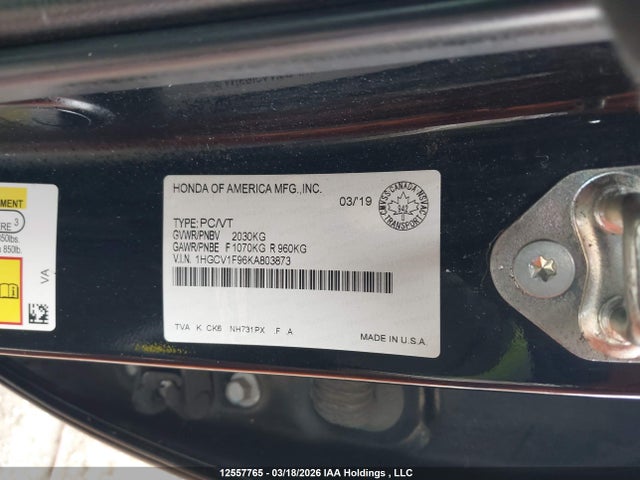 1HGCV1F96KA803873 Honda Accord Touring 1.5t